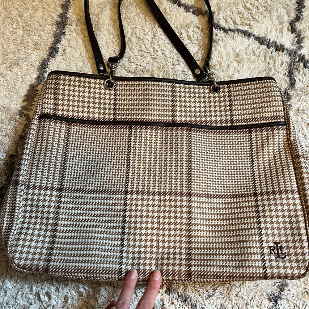 Ralph Lauren Brown Houndstooth Women's Bag